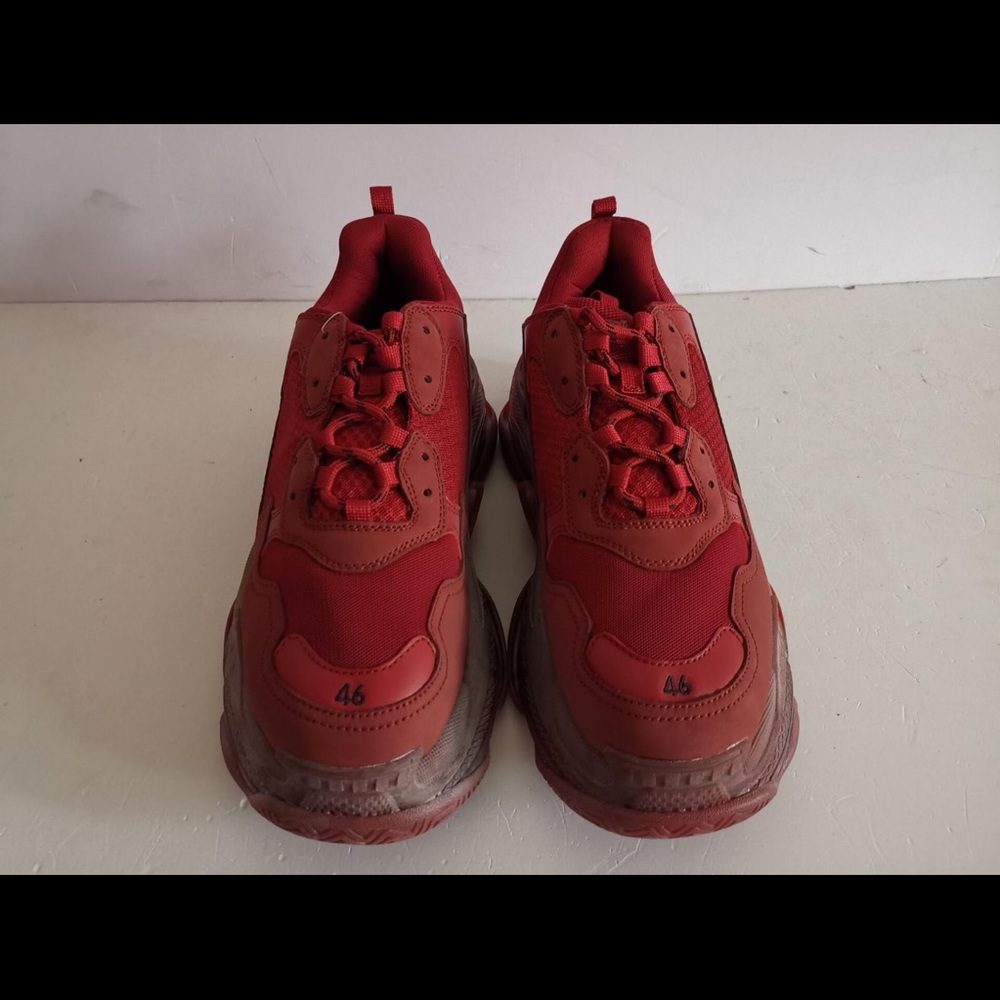 Hot Balenciaga Triple S RED/Burgundy Sneakers